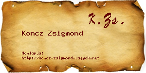 Koncz Zsigmond névjegykártya
